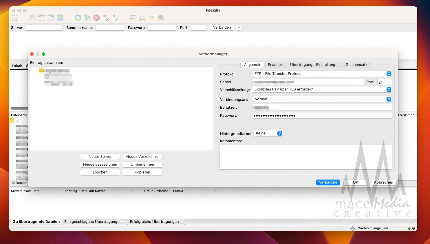macemedia-ftp-verbindung